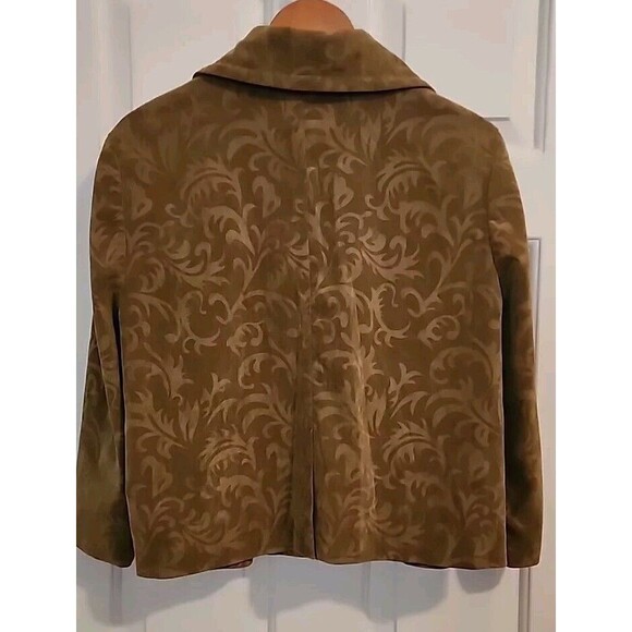 R Q T Womens Blazer Soft Pesto Olive Green Stylish Medium 2 Button Jacket - Picture 9 of 11